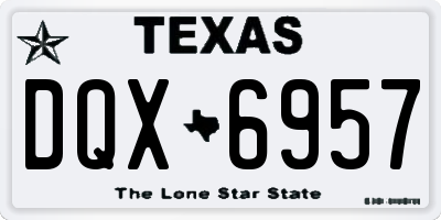 TX license plate DQX6957