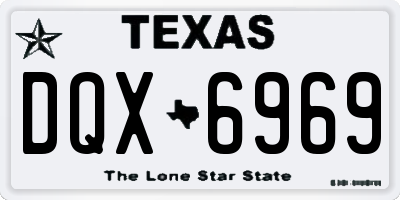 TX license plate DQX6969