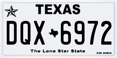 TX license plate DQX6972