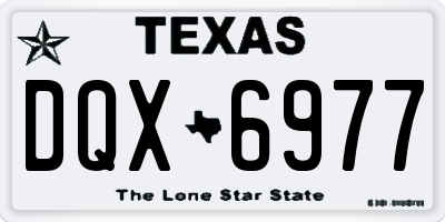 TX license plate DQX6977