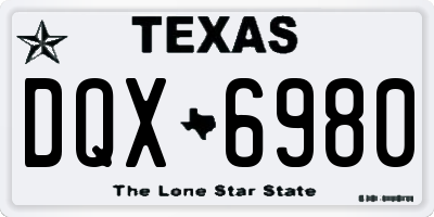 TX license plate DQX6980