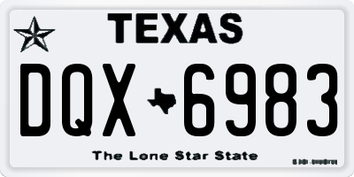 TX license plate DQX6983