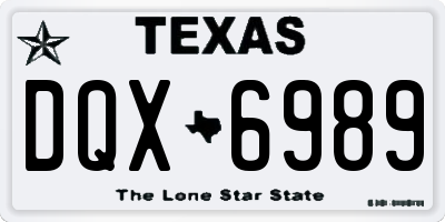 TX license plate DQX6989