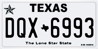 TX license plate DQX6993