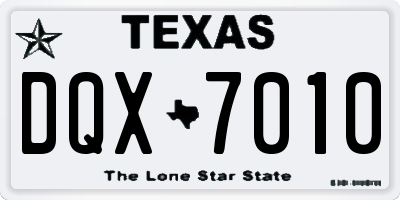 TX license plate DQX7010
