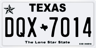 TX license plate DQX7014