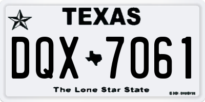 TX license plate DQX7061