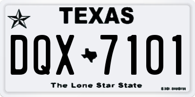 TX license plate DQX7101