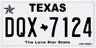 TX license plate DQX7124