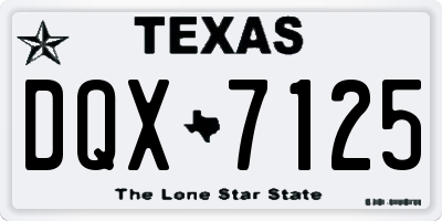 TX license plate DQX7125