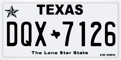 TX license plate DQX7126