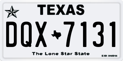TX license plate DQX7131