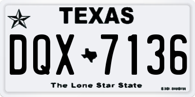 TX license plate DQX7136