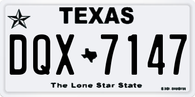 TX license plate DQX7147