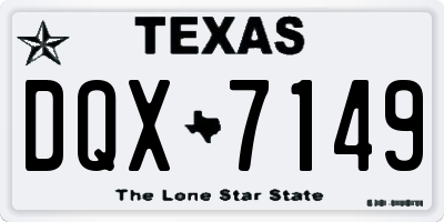 TX license plate DQX7149