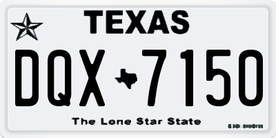 TX license plate DQX7150