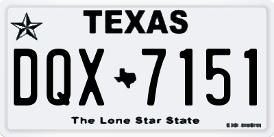 TX license plate DQX7151