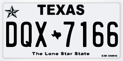 TX license plate DQX7166