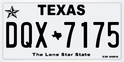 TX license plate DQX7175