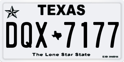 TX license plate DQX7177