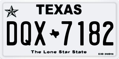 TX license plate DQX7182