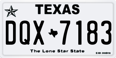 TX license plate DQX7183
