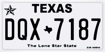 TX license plate DQX7187