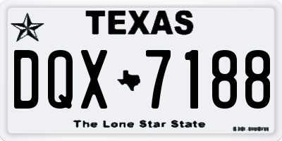 TX license plate DQX7188