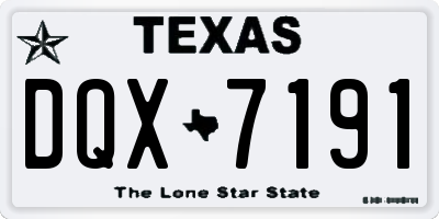 TX license plate DQX7191