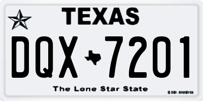 TX license plate DQX7201