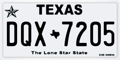 TX license plate DQX7205