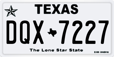 TX license plate DQX7227