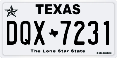TX license plate DQX7231