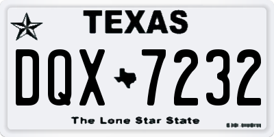 TX license plate DQX7232