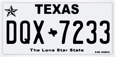 TX license plate DQX7233