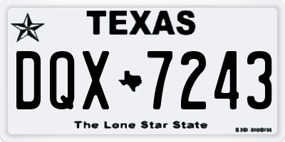 TX license plate DQX7243