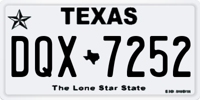 TX license plate DQX7252