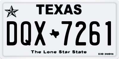 TX license plate DQX7261