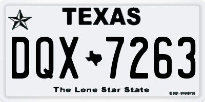 TX license plate DQX7263