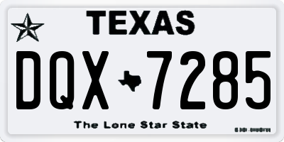 TX license plate DQX7285