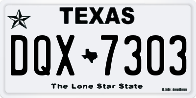 TX license plate DQX7303