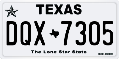 TX license plate DQX7305