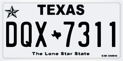 TX license plate DQX7311