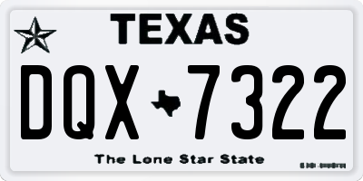 TX license plate DQX7322
