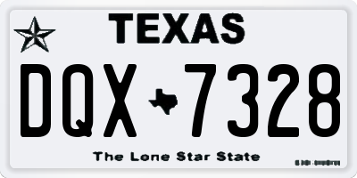 TX license plate DQX7328