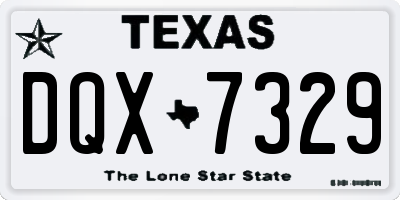 TX license plate DQX7329
