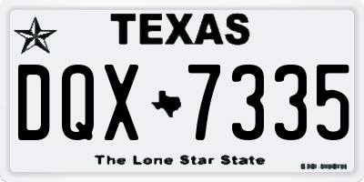 TX license plate DQX7335