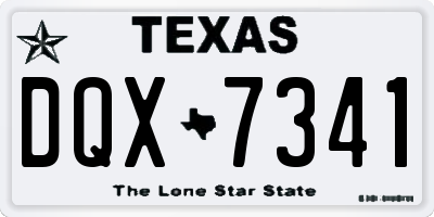 TX license plate DQX7341