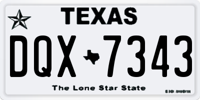 TX license plate DQX7343