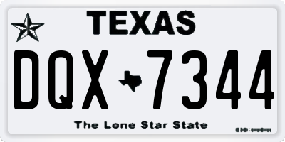 TX license plate DQX7344